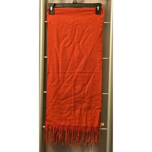 Accessories Red Knit Tassel Fringe Scarf Soft Acrylic OSFM Solid Winter Wrap